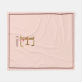 Individuelle Name Letter E Goldene Forelle Rose Ro Fleecedecke (Vorderseite (Horizontal))