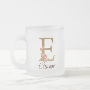 Individuelle Name Letter E Goldene Forelle Rose Ro Mattglastasse