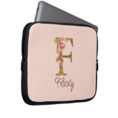 Individuelle Name Letter F Gold Foil Rose Rose Ros Laptopschutzhülle (Vorne Rechts)