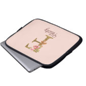 Individuelle Name Letter F Gold Foil Rose Rose Ros Laptopschutzhülle (Vorne Knopf)