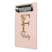 Individuelle Name Letter F Gold Foil Rose Rose Ros Mini Klemmbrett (Gewinkelt2)