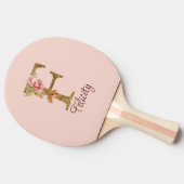 Individuelle Name Letter F Gold Foil Rose Rose Ros Tischtennis Schläger (Seitenansicht)