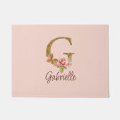 Individuelle Name Letter G Gold Foil Rose Rose Ros Fußmatte (Vorderseite)