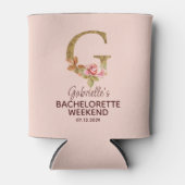 Individuelle Name Letter G Gold Rosa Roses Dosenkühler (Vorderseite)