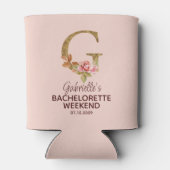 Individuelle Name Letter G Gold Rosa Roses Dosenkühler (Rückseite)