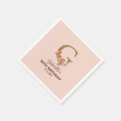 Individuelle Name Letter G Gold Rosa Roses Serviette (Ecke)