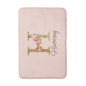 Individuelle Name Letter H Gold Foil Rose Rose Ros Badematte (Vorderseite Vertikal)