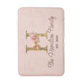 Individuelle Name Letter H Gold Foil Rose Rose Ros Badematte (Vorderseite Vertikal)