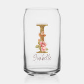 Individuelle Name Letter H Gold Foil Rose Rose Ros Dosenglas (Vorderseite)