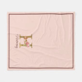 Individuelle Name Letter H Gold Foil Rose Rose Ros Fleecedecke (Vorderseite (Horizontal))