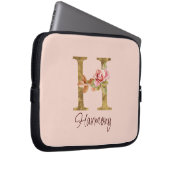 Individuelle Name Letter H Gold Foil Rose Rose Ros Laptopschutzhülle (Vorne Rechts)