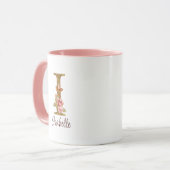 Individuelle Name Letter I Gold Foil Roses Rosa Ro Tasse (Vorderseite Links)