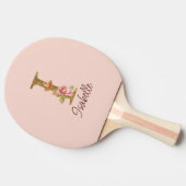 Individuelle Name Letter I Gold Foil Roses Rosa Ro Tischtennis Schläger (Seitenansicht)