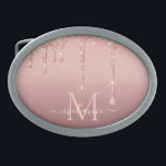 Individuelle Name Letter Rose Gold Glitzer Gürtels Ovale Gürtelschnalle<br><div class="desc">Gürtelschnallen mit Monogram Name Text Rose Gold Blush Glitzer Sparkle Personalisiert Geburtstag - Geburtstag oder Hochzeitsgeschenk / Beißig - Fügen Sie Ihren Buchstaben / Name - Text oder Entfernen - Make your Special Gürtelschnüre Geschenk - Verkleinern und verschieben oder entfernen und fügen Sie Text / Elemente mit Anpassungstool. Design von...</div>
