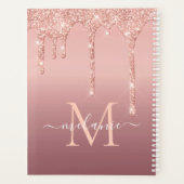 Individuelle Name Letter Rose Gold Glitzer Planner Planer (Rückseite)