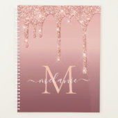 Individuelle Name Letter Rose Gold Glitzer Planner Planer (Vorderseite)