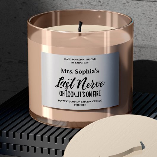 Individuelle Name Letzte Nerve Candle Label Aufkle Quadratischer Aufkleber