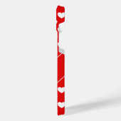 Individuelle Name, leuchtendes Rot und Weiß iPhone Hülle (Linke Seite)