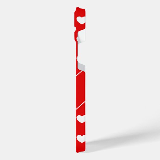 Individuelle Name, leuchtendes Rot und Weiß iPhone Hülle (Linke Seite)