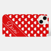 Individuelle Name, leuchtendes Rot und Weiß iPhone Hülle (Rückseite (Horizontal))