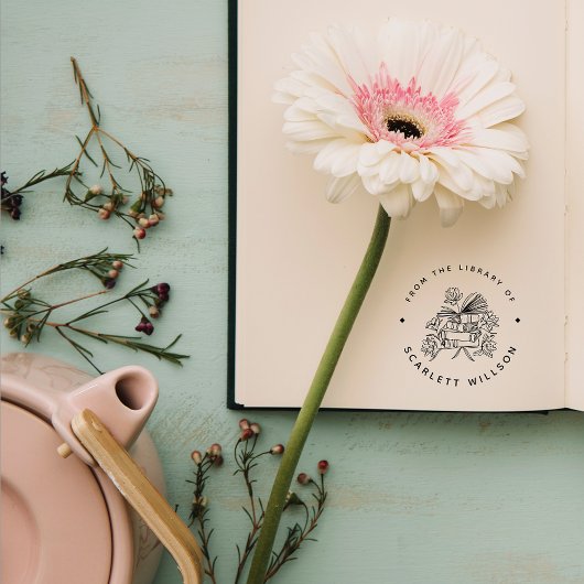 Individuelle Name Library handgezeichnet moderne B Permastempel