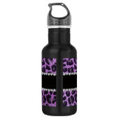 Individuelle Name-Licht lila Glitzer Leopard-Druck Trinkflasche (Rückseite)