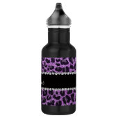 Individuelle Name-Licht lila Glitzer Leopard-Druck Trinkflasche (Rechts)