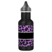 Individuelle Name-Licht lila Glitzer Leopard-Druck Trinkflasche (Links)