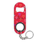 Individuelle Name LIEBE Gnome Valentine Mini Flaschenöffner (Rückseite)