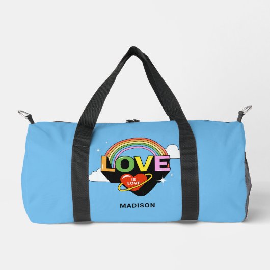 Individuelle Name "Liebe ist Liebe" Duffle Bag (Vorderseite)