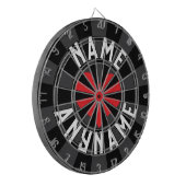 Individuelle Name Liebe JEDER NAME Black Charcoal Dartscheibe (Vorderseite Links)