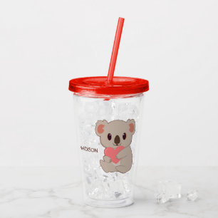 Individuelle Name Liebe Koala Acryltrinkbecher