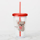 Individuelle Name Liebe Koala Acryltrinkbecher (Vorderseite)