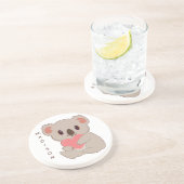 Individuelle Name Liebe Koala Getränkeuntersetzer (Seite)