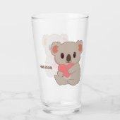 Individuelle Name Liebe Koala Glas (Rückseite)