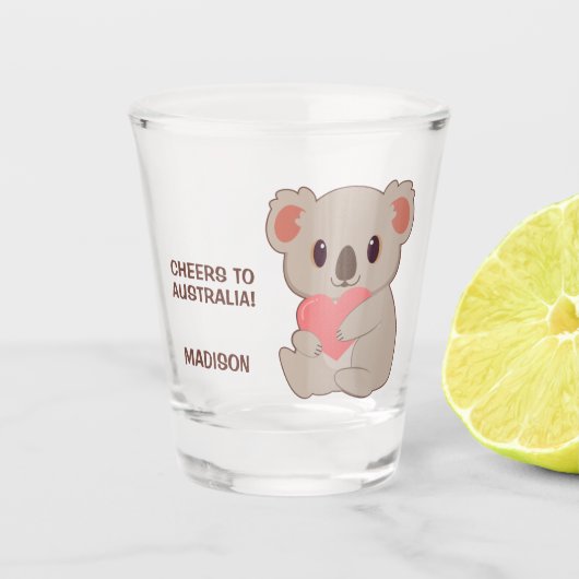 Individuelle Name Liebe Koala Schnapsglas (Vorderseite)