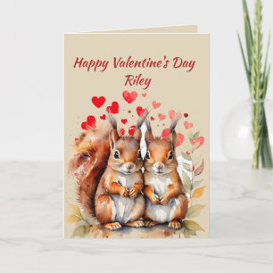 Individuelle Name Liebe Niedlich Eichhörnchen Tier Feiertagskarte
