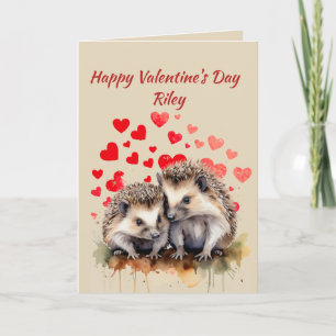 Individuelle Name Liebe Niedlicher Igel Tierherz Feiertagskarte