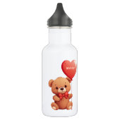 Individuelle Name Liebe Teddy Edelstahlflasche (Links)