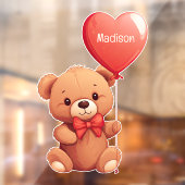 Individuelle Name Liebe Teddy Fensteraufkleber (Blatt 2)