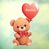 Individuelle Name Liebe Teddy Fensteraufkleber (Blatt 3)