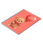 Individuelle Name Liebe Teddy Notizblock (Linke Seite)
