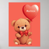 Individuelle Name Liebe Teddy Poster (Vorne)