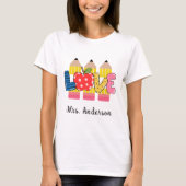 Individuelle Name Liebe Vorschullehrer T-Shirt (Vorderseite)