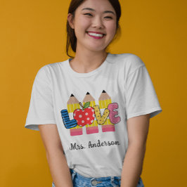 Individuelle Name Liebe Vorschullehrer T-Shirt