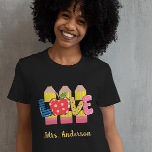 Individuelle Name Liebe Vorschullehrer T-Shirt