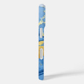 Individuelle Name Light Blue Marble & Gold Case-Mate iPhone Hülle (Rückseite / Rechts)