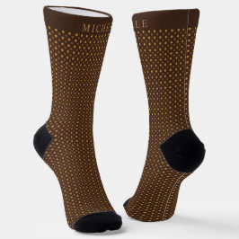 Individuelle Name Light Dark Copper Brown Polka Do Socken