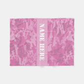 Individuelle Name Light Pink Camouflage Muster Sch Fleecedecke (Vorderseite (Horizontal))