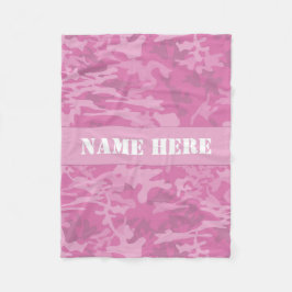 Individuelle Name Light Pink Camouflage Muster Sch Fleecedecke